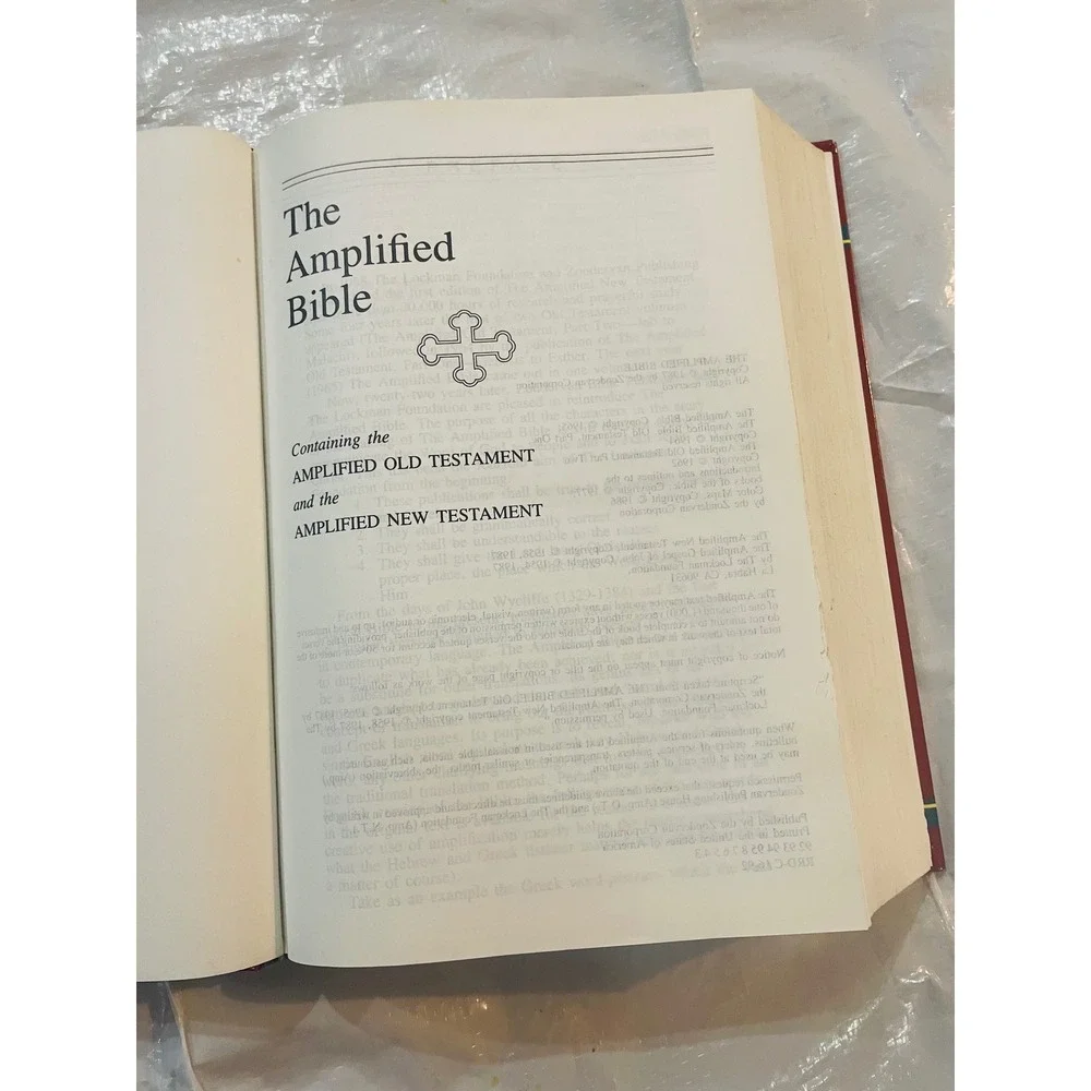 Amplified Bible AMP Zondervan Hardcover Red 1992 Old New Testament Study Bible